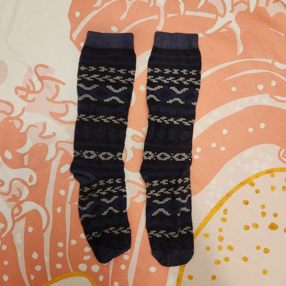 Aztec style patterned socks
